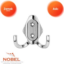 Nobel Has Askı, Metal Vestiyer Askısı, 14 Gr, Dolap ve Duvar Askılığı, Krom (Vidalı)