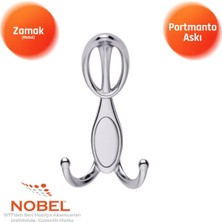 Nobel Arya Portmanto Askısı, Metal Vestiyer Askısı, 72 Gr, Dolap ve Duvar Askılığı, Krom (Vidalı)