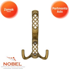 Nobel Karatay Portmanto Askısı, Metal Vestiyer Askısı, 20 Gr, Dolap ve Duvar Askılığı, Anti̇k Sari (Vidalı)