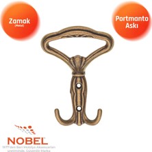 Nobel Klasi̇k Portmanto Askısı, Metal Vestiyer Askısı, 40 Gr, Dolap ve Duvar Askılığı, Anti̇k Sari (Vidalı)