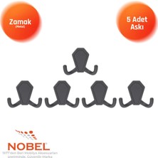 Nobel Vi̇lla Askı, Metal Vestiyer Askısı, Matsiyah, Duvar ve Dolap Askılığı (5'li Set) Vidalı