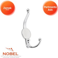 Nobel Mi̇sket Portmanto Askısı, Metal Vestiyer Askısı, 23 Gr, Dolap ve Duvar Askılığı, Krom (Vidalı)