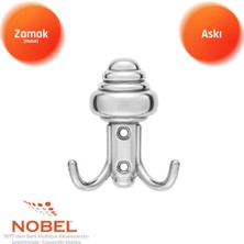 Nobel Sarikli Askı, Metal Vestiyer Askısı, 27 Gr, Dolap ve Duvar Askılığı, Krom (Vidalı)
