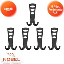 Nobel Seylan Portmanto Askısı, Metal Vestiyer Askısı, Matsiyah, Duvar ve Dolap Askılığı (5'li Set) Vidalı