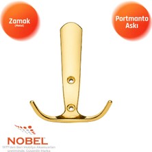 Nobel Focus Portmanto Askısı, Metal Vestiyer Askısı, 72 Gr, Dolap ve Duvar Askılığı, Altin (Vidalı)