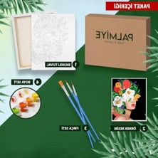 Die Grup Numaralı Tuval Boyama Seti Fırça ve Boya Ile 40X50 cm
