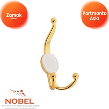 Nobel Mi̇sket Portmanto Askısı, Metal Vestiyer Askısı, 23 Gr, Dolap ve Duvar Askılığı, Altin (Vidalı)