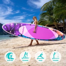 Funwater Purple Flower Şişme Sup Board/stand Up Paddle Board 350X85X15 cm 1 Yıl Garanti