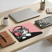 Die Grup 18X22 cm Desenli Baskılı Mouse Pad Kaymaz Kauçuk Taban Ofis ve Home Ofis Kullanımına Uygun Komik Yazılı Tasarım Yüksek Baskı Kaliteli Küçük Boy Mouse Pedi Bilgisayar Laptop Aksesuarı (Sleepy Cat)