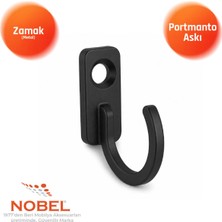 Nobel Anahtar Askısı, Metal Vestiyer Askısı, 2 Gr, Dolap ve Duvar Askılığı, Si̇yah (Vidalı)