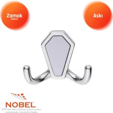 Nobel Vi̇lla Askı, Metal Vestiyer Askısı, 44 Gr, Dolap ve Duvar Askılığı, Krom Matkrom (Vidalı)