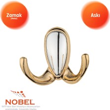 Nobel Ari̇s Askı, Metal Vestiyer Askısı, 51 Gr, Dolap ve Duvar Askılığı, Altin (Vidalı)