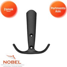 Nobel Focus Portmanto Askısı, Metal Vestiyer Askısı, 72 Gr, Dolap ve Duvar Askılığı, Matsi̇yah (Vidalı)