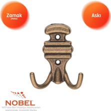 Nobel Kemerli̇ Askı, Metal Vestiyer Askısı, 64 Gr, Dolap ve Duvar Askılığı, Anti̇k Sari (Vidalı)