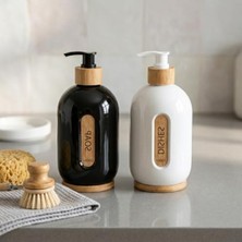 Die Grup 500 ml Cam Sıvı Sabunluk, Bambu Pompalı ve Şık Tasarım
