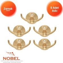 Nobel Fonksi̇yonel Askı, Metal Vestiyer Askısı, Altin, Duvar ve Dolap Askılığı (5'li Set) Vidalı