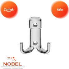 Nobel Kare Askı, Metal Vestiyer Askısı, 34 Gr, Dolap ve Duvar Askılığı, Krom (Vidalı)