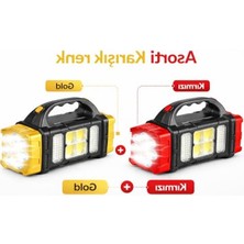 Die Grup Taşınabilir Kamp Feneri, 8 LED Ultra Parlak, Kırmızı ve Gold Renk