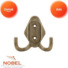 Nobel Has Askı, Metal Vestiyer Askısı, 14 Gr, Dolap ve Duvar Askılığı, Anti̇k Sari (Vidalı)