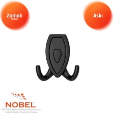Nobel Zepli̇n Askı, Metal Vestiyer Askısı, 84 Gr, Dolap ve Duvar Askılığı, Matsi̇yah Si̇yah (Vidalı)