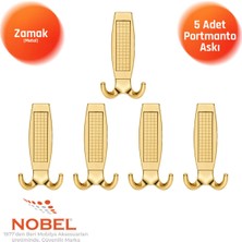 Nobel Eli̇za Portmanto Askısı, Metal Vestiyer Askısı, Gold, Duvar ve Dolap Askılığı (5'li Set) Vidalı