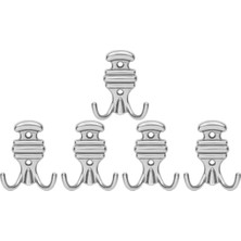 Nobel Kemerli̇ Askı, Metal Vestiyer Askısı, Krom, Duvar ve Dolap Askılığı (5'li Set) Vidalı