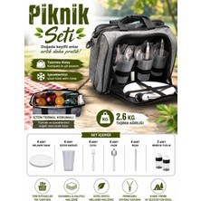 Pozart Isı Korumalı Çantalı Lüks Piknik Seti 4kişilik Ekipmanları Dahil Kamp Seti