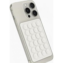 Die Grup Silikon Vakumlu Pratik Telefon Tutucu - Tüm Modeller Için Uygun, Kolay Kullanım (Beyaz)