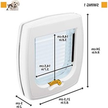 Die Grup Standart Kedi-Köpek Kapısı Beyaz Renk 14,8X14,5 cm Dayanıklı