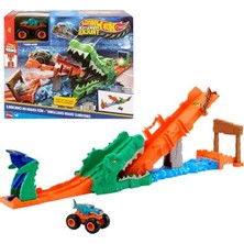 Die Grup Hot Wheels Timsahı Devir Oyun Seti, Eğlenceli Araç Yarışları Için