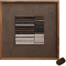 Mevida Curated Art Sakin Tonlar Ahşap Dekor Tablosu 62X62 cm | Modern Duvar Dekoru