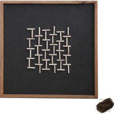 Mevida Curated Art Ahşap Harmoni | Modern Geometrik Dekoratif Duvar Tablosu 62X62 cm