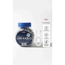 USB Kqblo 100 cm 48 Ad Sarz ve Veriaktarımı Dolaşmayan Düz Kablo Carup Araç Sarz Kablosu