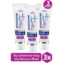 Sensodyne Klinik Beyazlık Diş Lekelerine Karşı Diş Macunu 75 ml 3 Adet