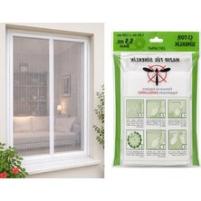 Die Grup Pratik Sineklik Hazır Tül Sineklik Çift Kanat 150 cm x 125 Cm, Kapı ve Pencere Uyumlu, 5.5 Metre Yapıştırma Bantlı