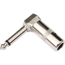 Die Grup 6.3 mm Mono L Tip Metal Jack - 10852 Gümüş