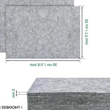 Die Grup Gri Renkli 2 mm Kalınlıkta Keçe Mat, 20 x 30 cm Boyutunda 12 Adet El Işi Keçesi