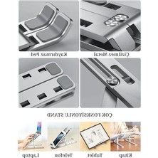 Die Grup Ayarlanabilir Laptop Yükseltici Stand, Metal Tasarım, Tüm Modellerle Uyumlu