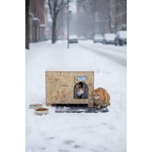 Die Grup Reyo Kedi Evi Dış Ortam Uygun Ahşap Kedi Evi Osb 61X41X36 cm - CAT48
