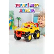 Farbu Oyuncak Safari Jeep Arazi Aracı Aracım 22 cm Sarı Jeep Figürlü Safari Macerası Eğitici Oyuncak Araba
