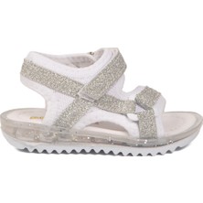 Ayk's Beyaz-Gümüş Ortopedik Bebek Sandalet 25T104 B