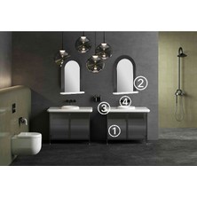 Vitra Liquid Banyo Dolabı Seti 4 Parça -(Banyo Dolabı 66742 + Ayna 66744 + Tezgah 7310B403-1828 + Lavabo 7312B403-0016