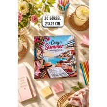 Birikiyedi Cozy Summer Coloring Book/boyama Kitabı/ Yetişkinler Için /rahatlatıcı Keyifli Boyama Sayfaları