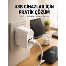 Değirmen Grup 12W USB Şarj Adaptörü 5V 2.4A Hızlı ve Güvenli Şarj Başlığı - Lisinya