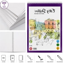 Die Grup A4 Spiralli Eskiz Defteri, 100 Gr/m² Kalın Kağıt, 50 Yaprak, Çizgisiz, Karakalem ve Teknik Çizim Için, 21X29.7 Santimetre