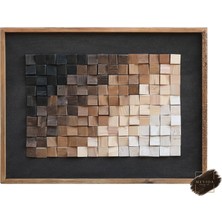 Mevida Curated Art Ahşap Spektrum | Doğal Ahşap Mozaik Dekoratif Duvar Tablosu 62X82 cm