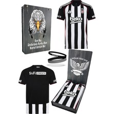 Beşiktaş Orijinal 25/26 Siyah Beyaz Çubuklu Forma Bileklik Hediyeli Özel Tasarım Hediyelik Ahşap Kutulu