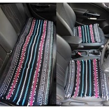 Die Grup 3 Lü Set Oto Koltuk Serme Kilim Minderi Siyah Beyaz