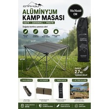 Pozart Kamp Masası Büyük Boy Alüminyum Taşıma Çantalı 70X70X60CM Kolay Kurulum
