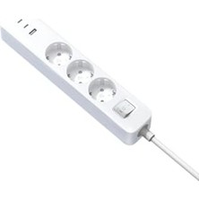 Die Grup 3'lü Priz, 2× Usb-C + 1× Usb-A Hızlı Şarj Özellikli